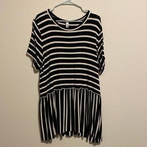 Chic Soul Striped Peplum Top